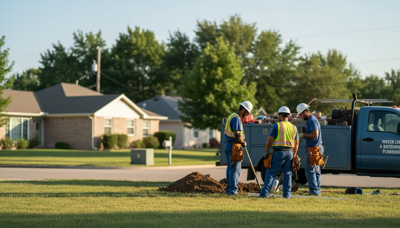 Residential water line and bathroom plumbing service in Dale, TX